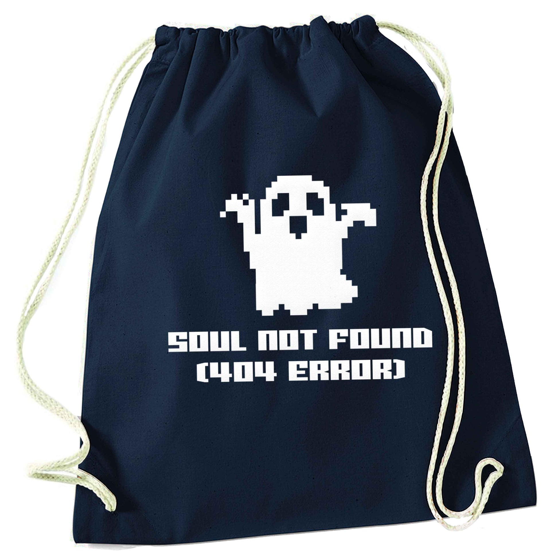 Soul not found (404 error) navy drawstring bag