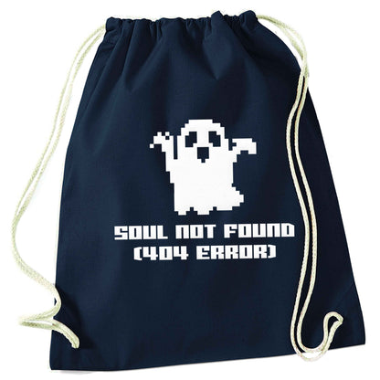 Soul not found (404 error) navy drawstring bag