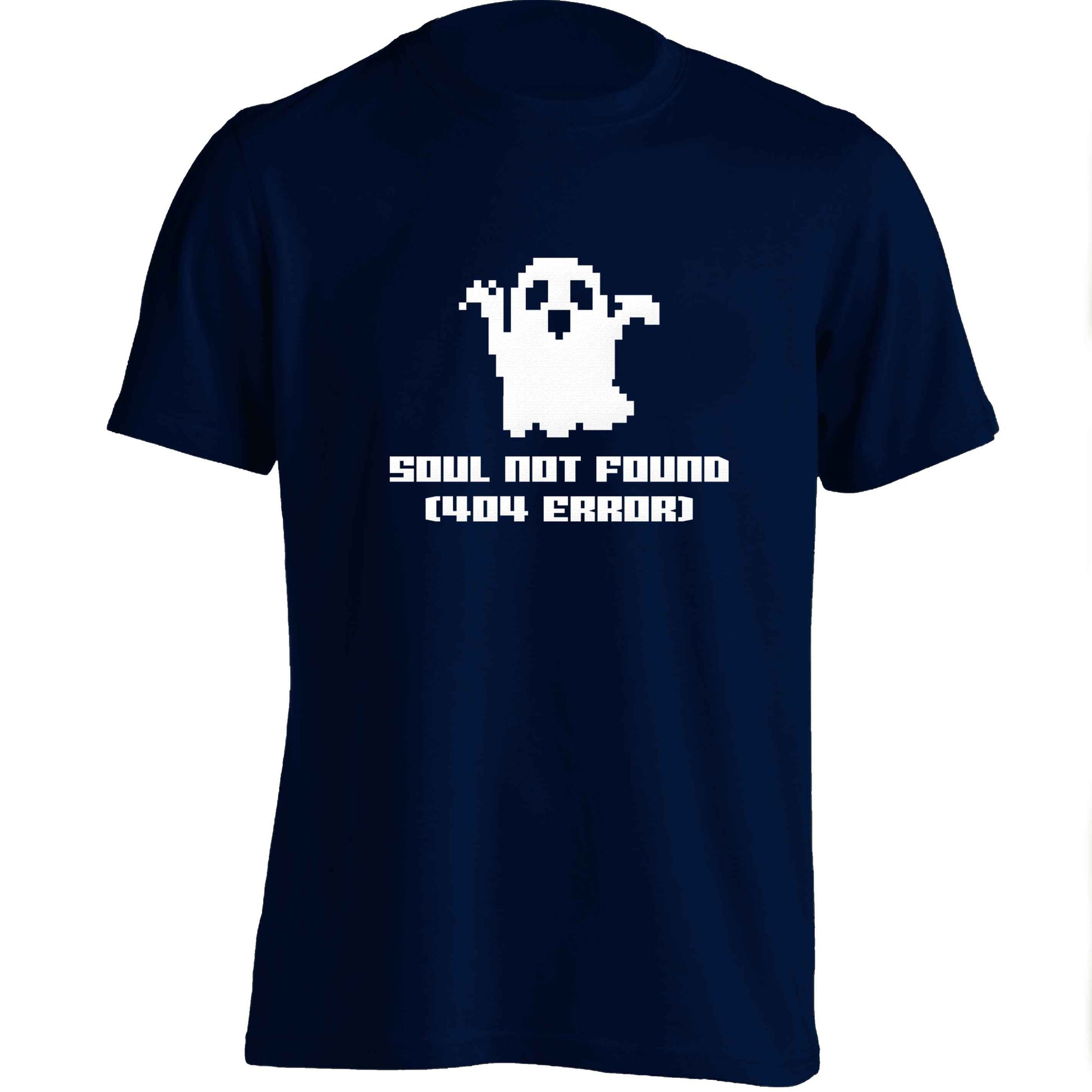 Soul not found (404 error) adults unisex navy Tshirt 2XL