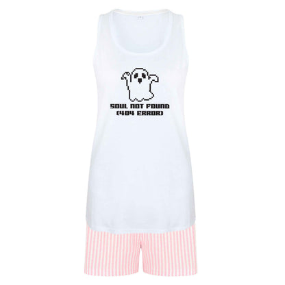 Soul not found (404 error) size XL women's pyjama shorts set in pink 