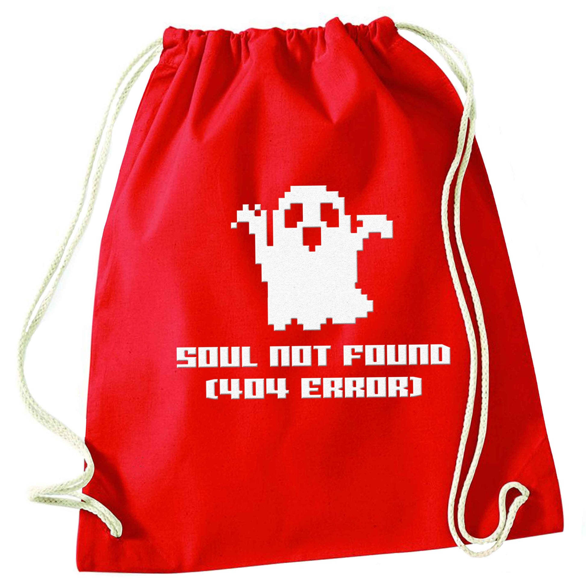 Soul not found (404 error) red drawstring bag 