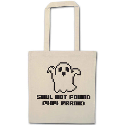 Soul not found (404 error) natural tote bag