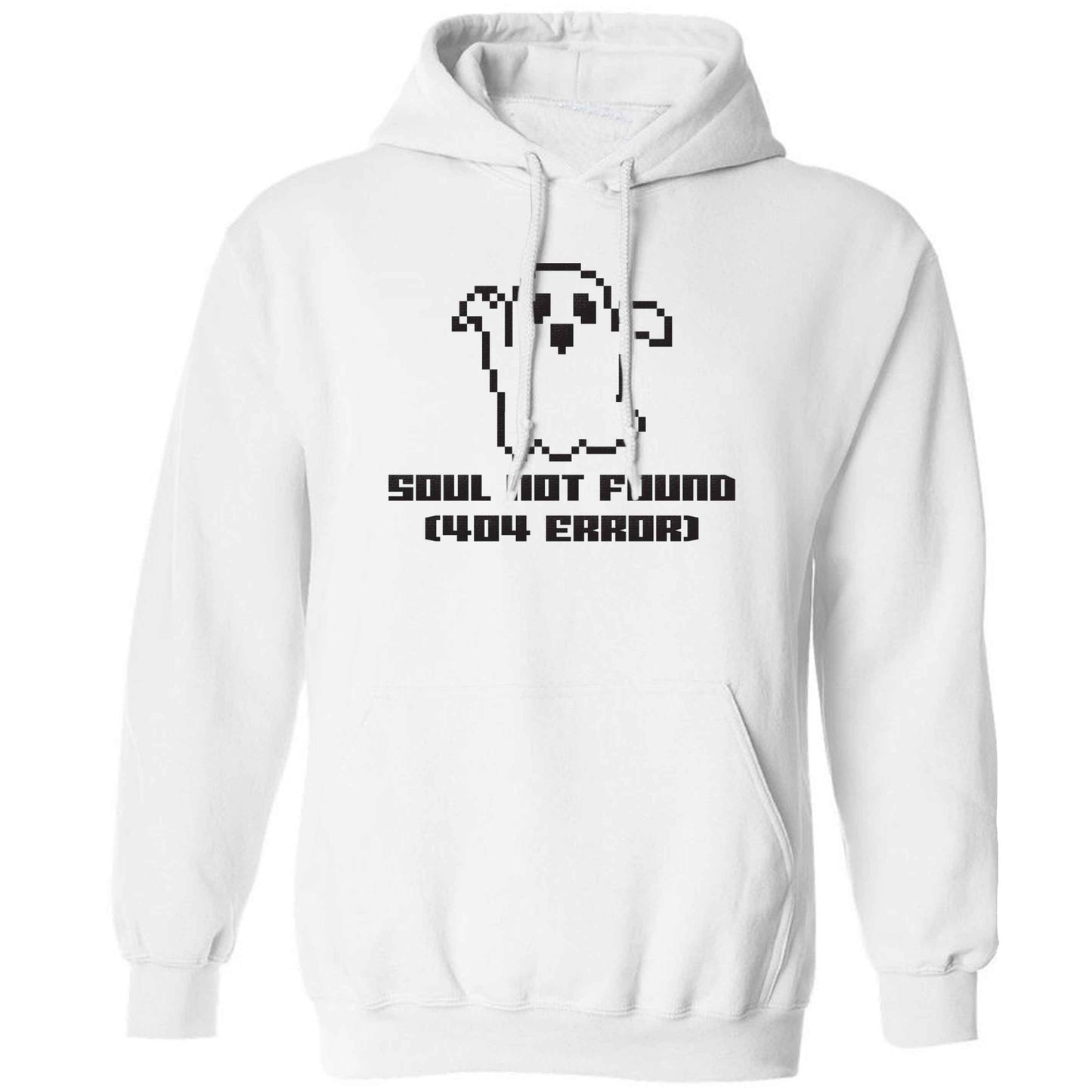 Soul not found (404 error) adults unisex white hoodie 2XL