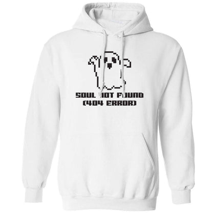 Soul not found (404 error) adults unisex white hoodie 2XL