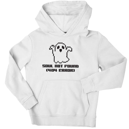 Soul not found (404 error) children's white hoodie 12-13 Years
