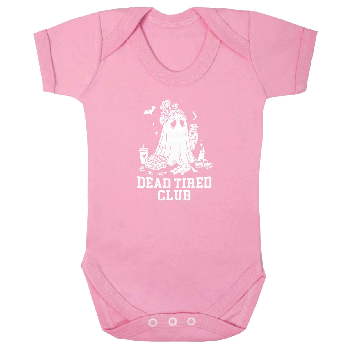 Dead tired club baby bodysuit pale pink 18-24 months