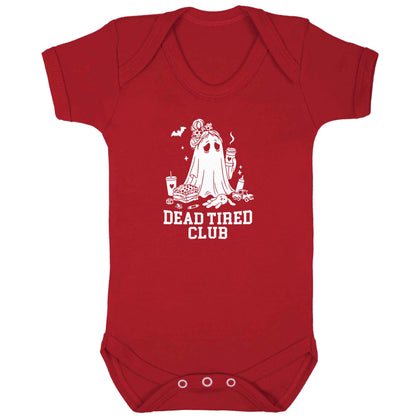 Dead tired club baby bodysuit red 18-24 months