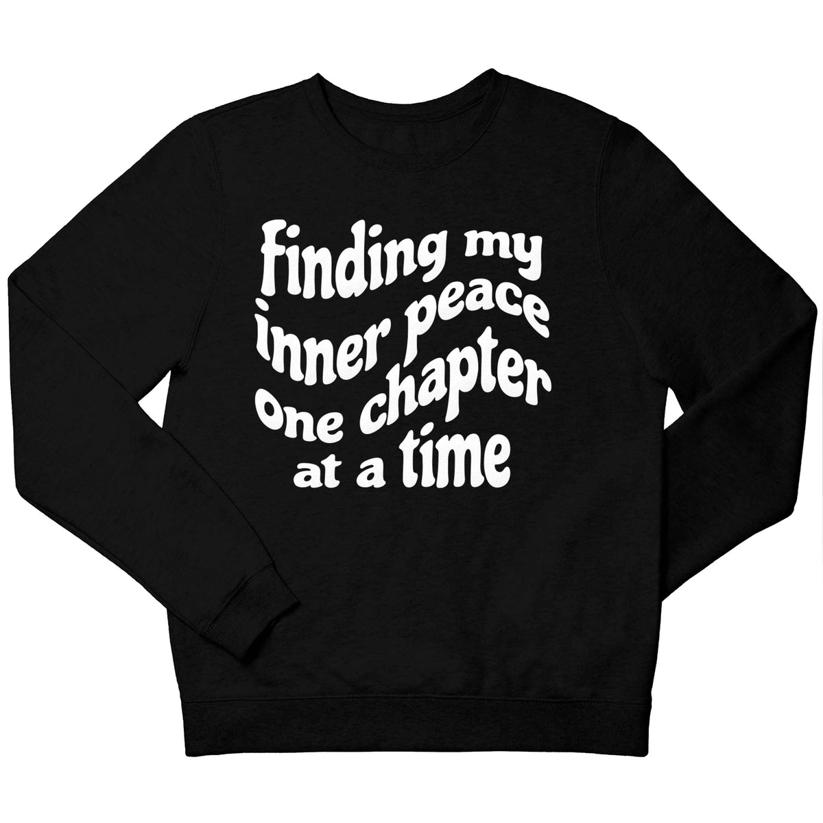 Finding My Inner Peace One Chapter at a Time children's black sweater 12-13 Years