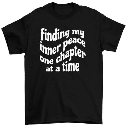 Finding My Inner Peace One Chapter at a Time Children's black Tshirt 12-13 Years