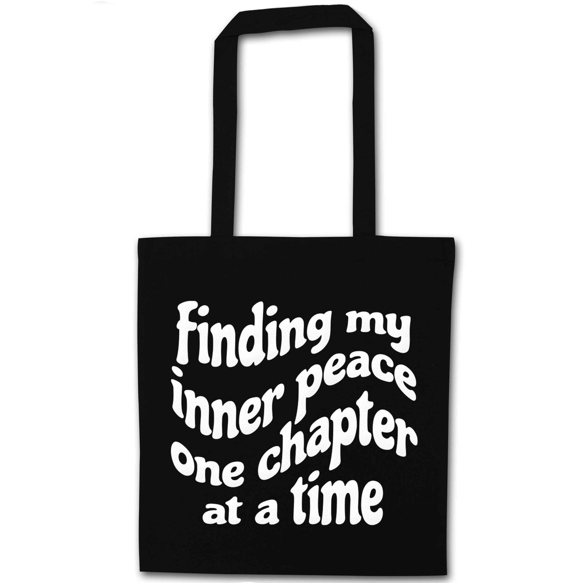 Finding My Inner Peace One Chapter at a Time black tote bag