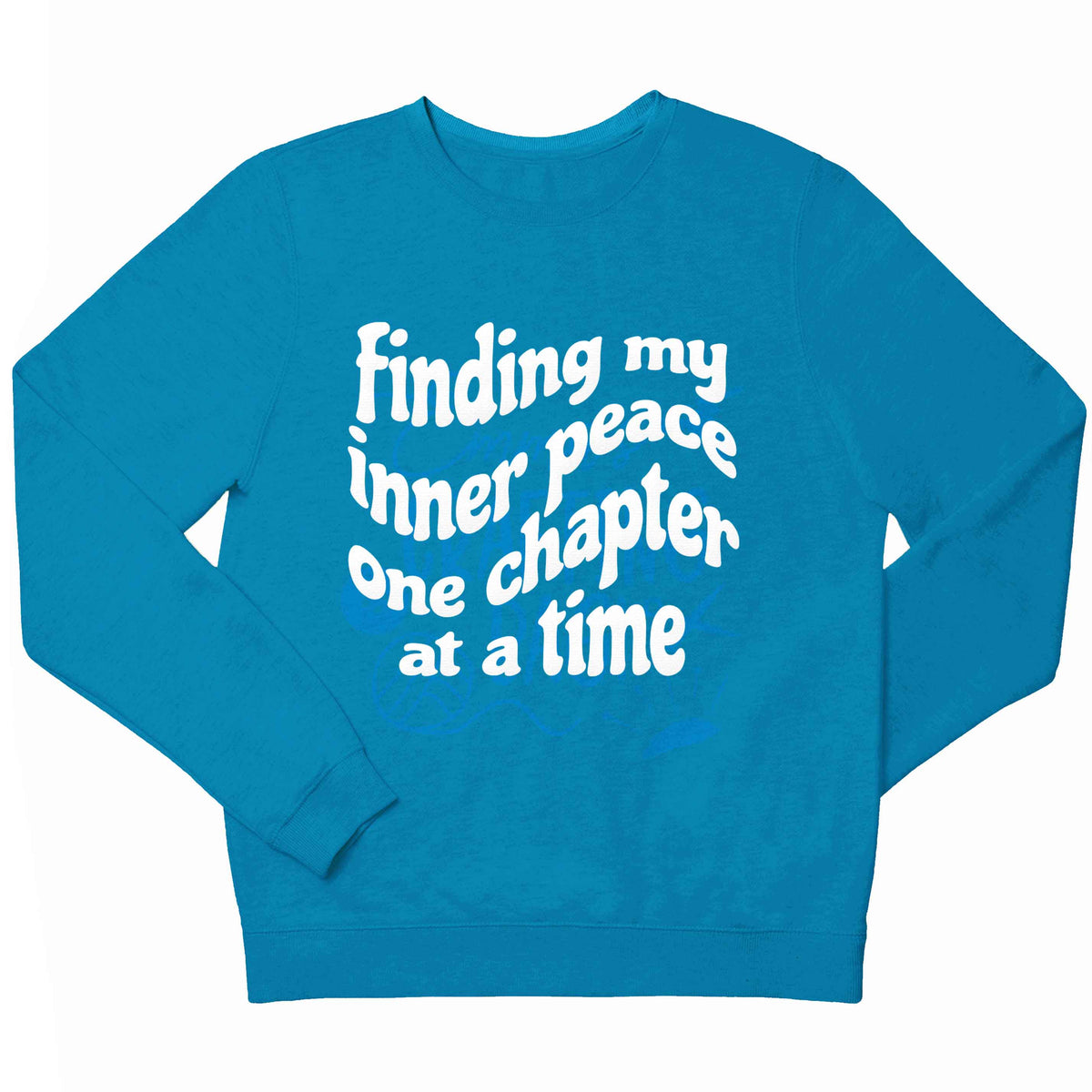 Finding My Inner Peace One Chapter at a Time children's blue sweater 12-13 Years