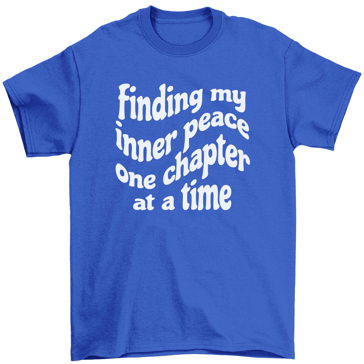 Finding My Inner Peace One Chapter at a Time Children's blue Tshirt 12-13 Years