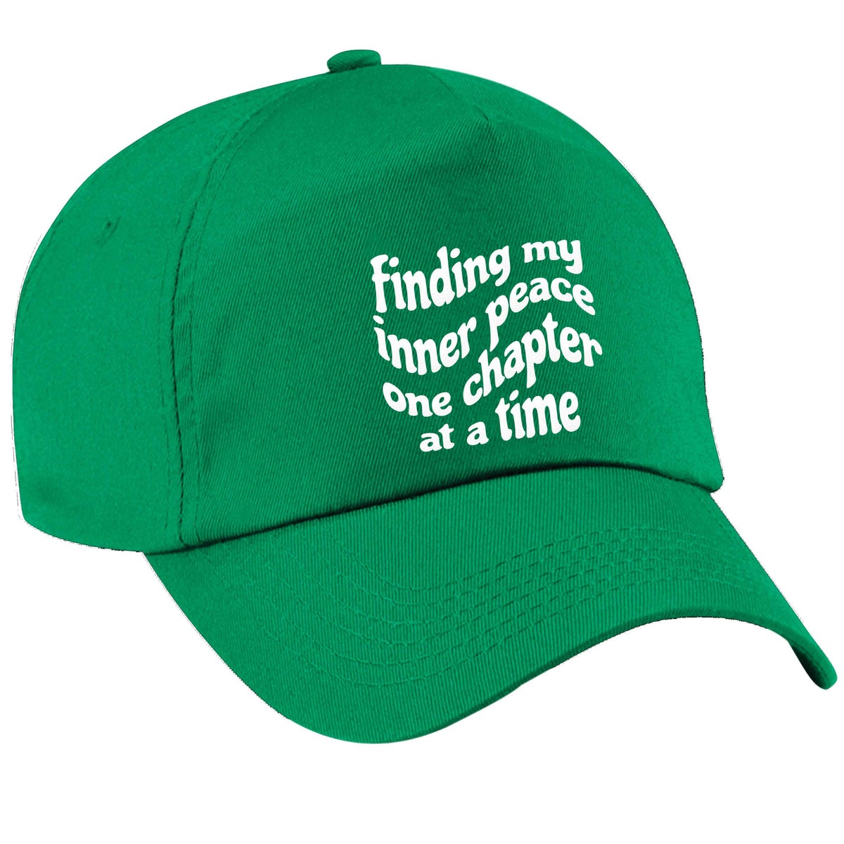 Finding My Inner Peace One Chapter at a Time green peak cap