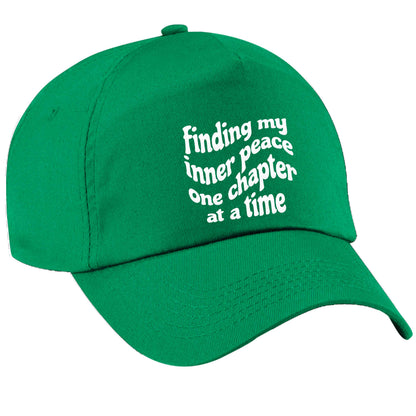 Finding My Inner Peace One Chapter at a Time green peak cap