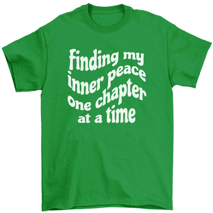 Finding My Inner Peace One Chapter at a Time Children's green Tshirt 12-13 Years