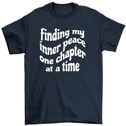 Finding My Inner Peace One Chapter at a Time Children's navy Tshirt 12-13 Years