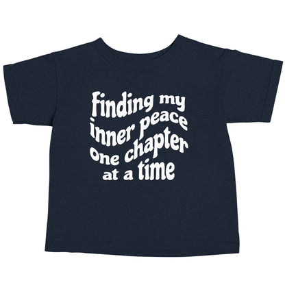 Finding My Inner Peace One Chapter at a Time navy baby toddler Tshirt 2 Years