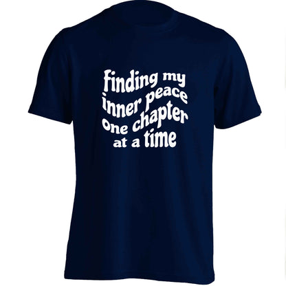 Finding My Inner Peace One Chapter at a Time adults unisex navy Tshirt 2XL