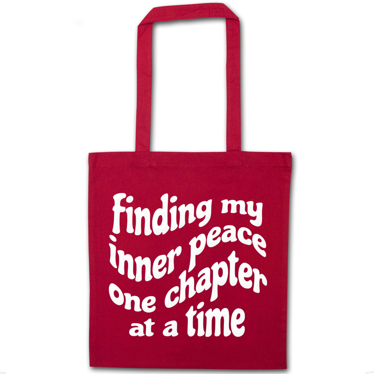 Finding My Inner Peace One Chapter at a Time red tote bag