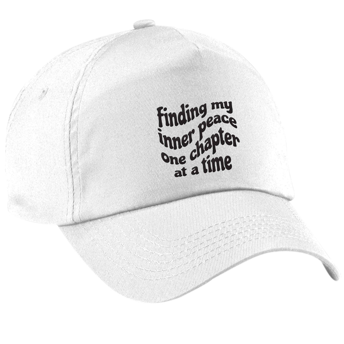 Finding My Inner Peace One Chapter at a Time white peak cap