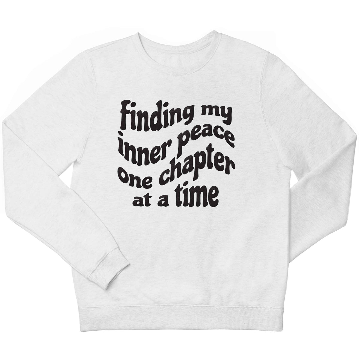 Finding My Inner Peace One Chapter at a Time children's white sweater 12-13 Years