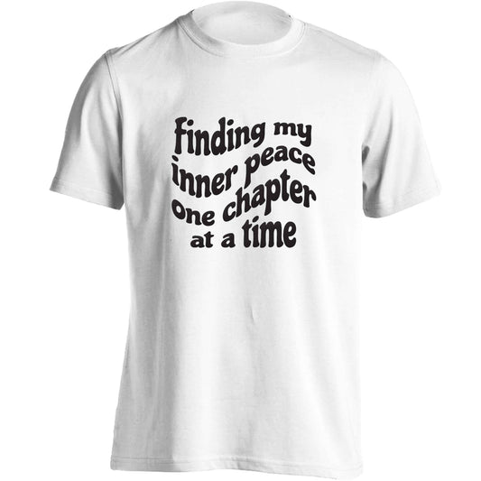 Finding My Inner Peace One Chapter at a Time adults unisex white Tshirt 2XL