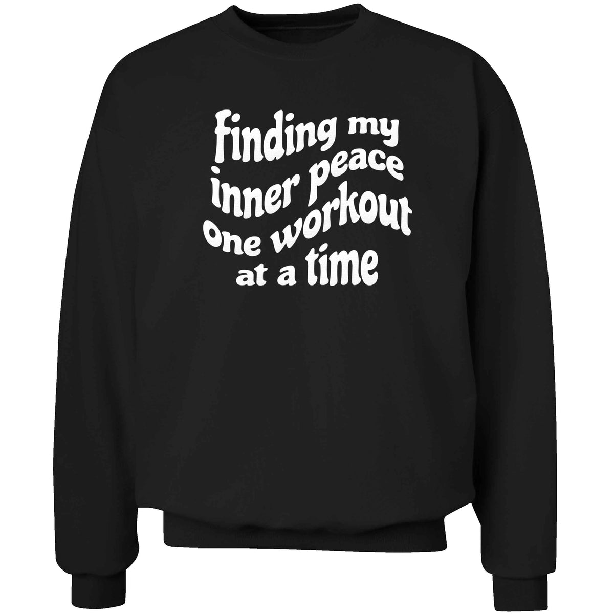 Finding my inner peace one workout at a time adult's unisex black sweater 2XL