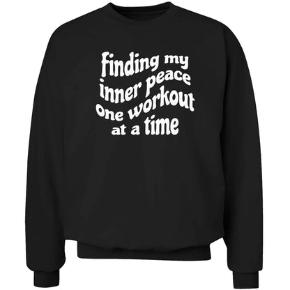 Finding my inner peace one workout at a time adult's unisex black sweater 2XL
