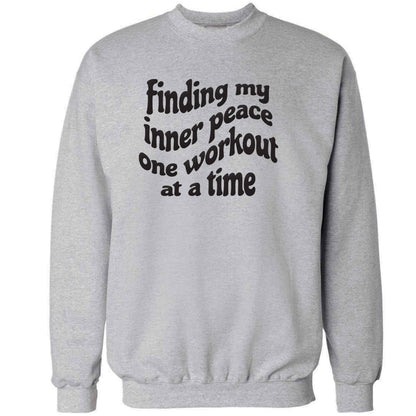 Finding my inner peace one workout at a time adult's unisex grey sweater 2XL