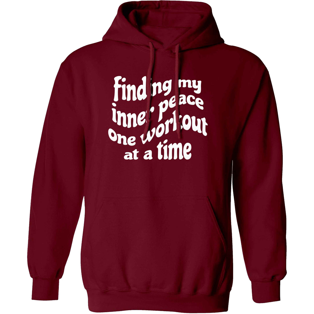 Finding my inner peace one workout at a time adults unisex maroon hoodie 2XL
