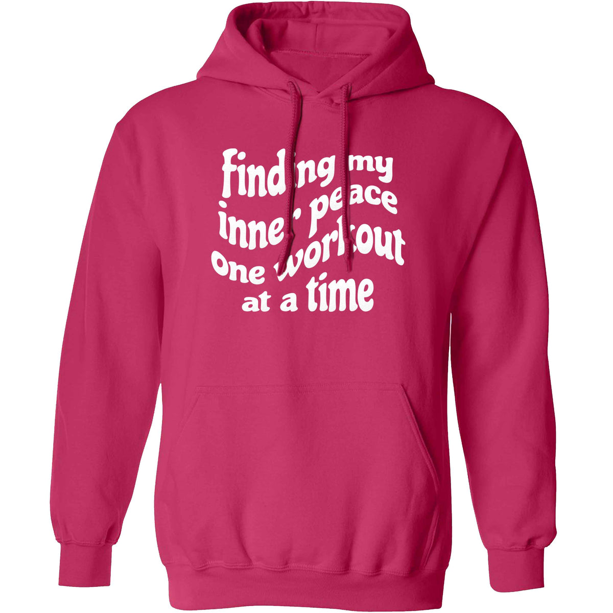 Finding my inner peace one workout at a time adults unisex pink hoodie 2XL