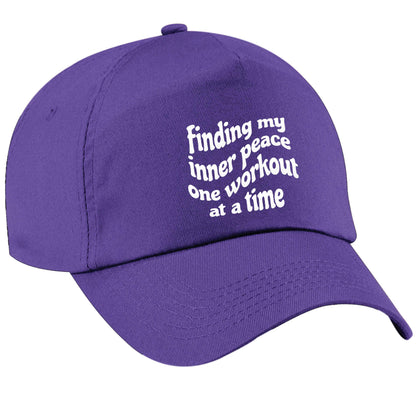 Finding my inner peace one workout at a time purple peak cap