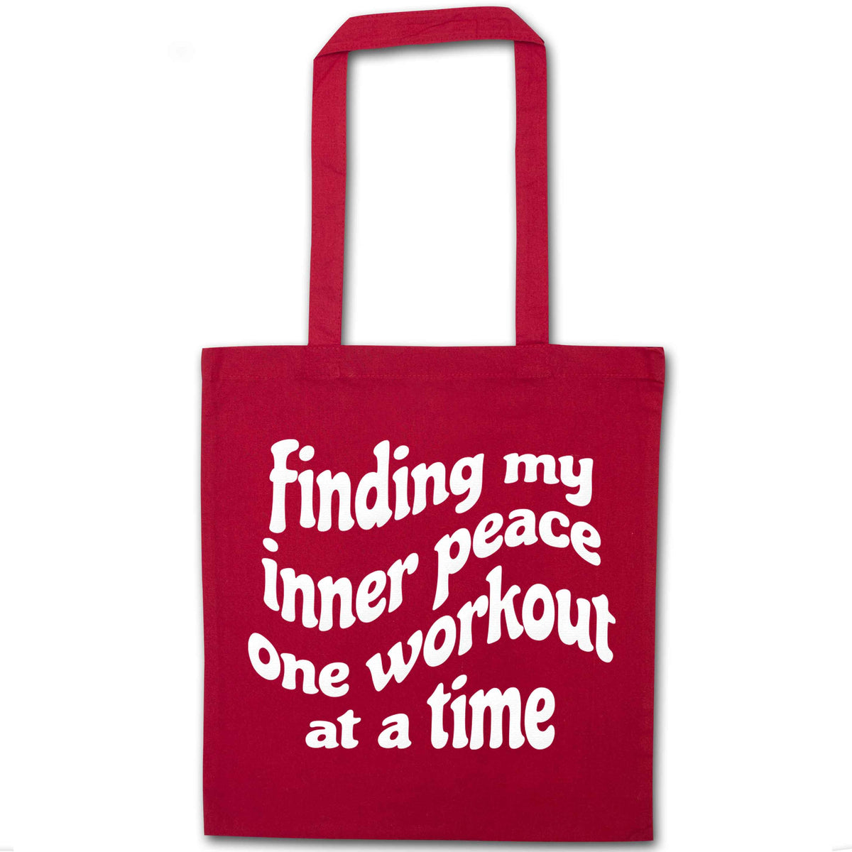 Finding my inner peace one workout at a time red tote bag