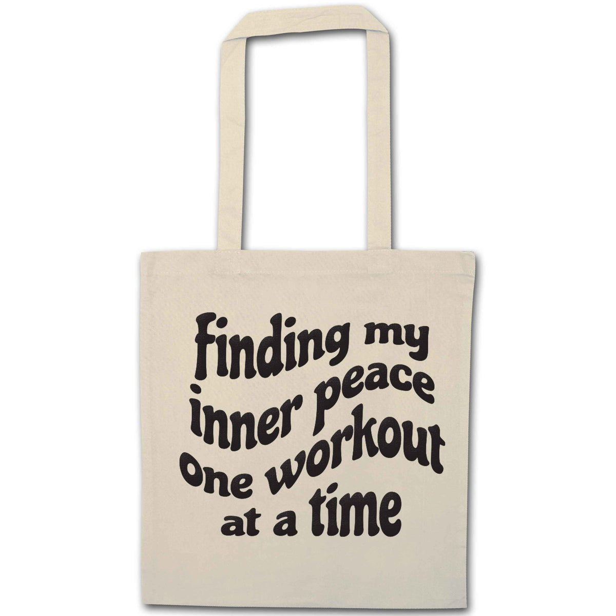 Finding my inner peace one workout at a time natural tote bag