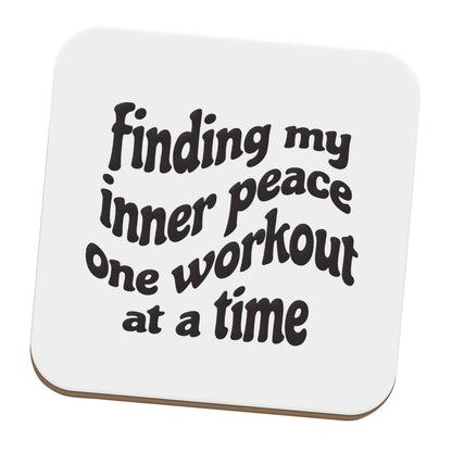 Finding my inner peace one workout at a time set of four coasters