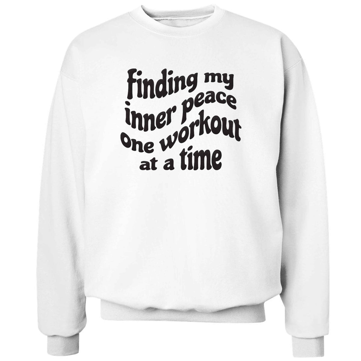 Finding my inner peace one workout at a time adult's unisex white sweater 2XL