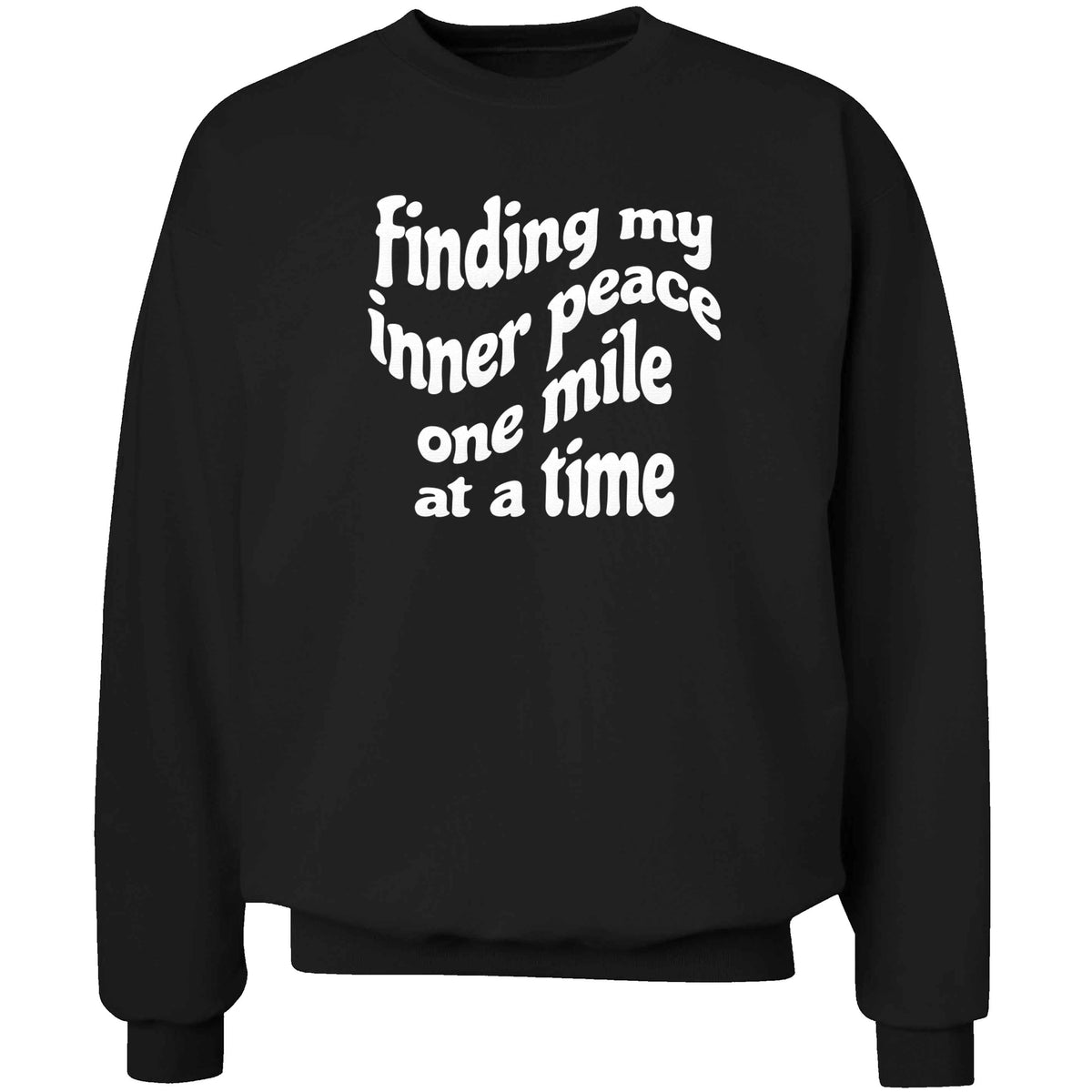 Finding my inner peace one mile at a time adult's unisex black sweater 2XL