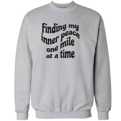 Finding my inner peace one mile at a time adult's unisex grey sweater 2XL
