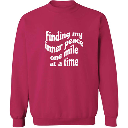 Finding my inner peace one mile at a time adult's unisex pink sweater 2XL