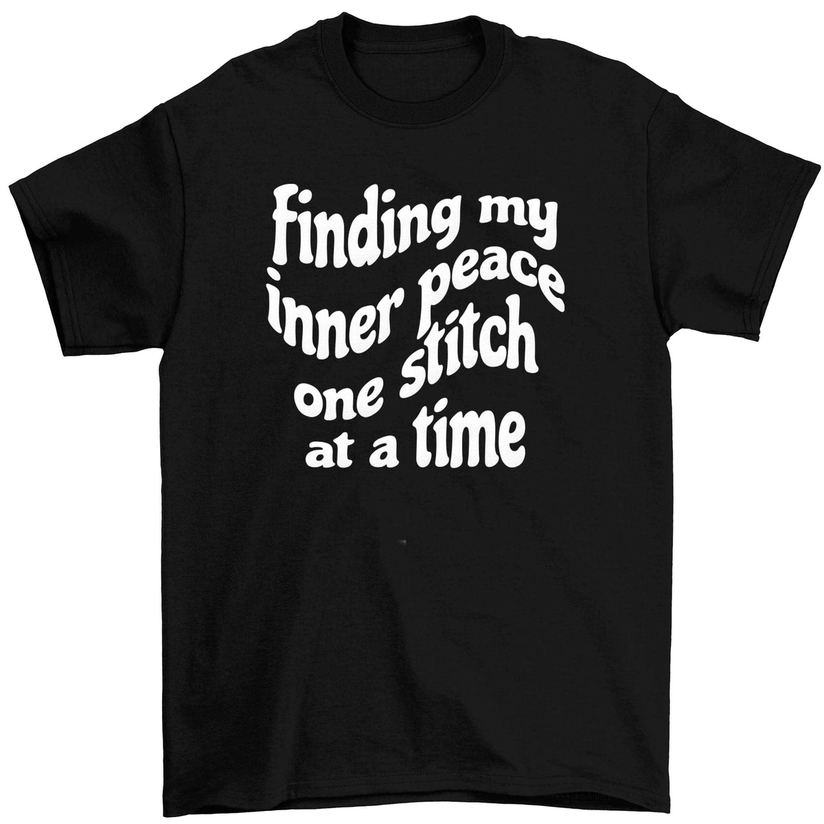 Finding My Inner Peace One Stitch at a Time Children's black Tshirt 12-13 Years