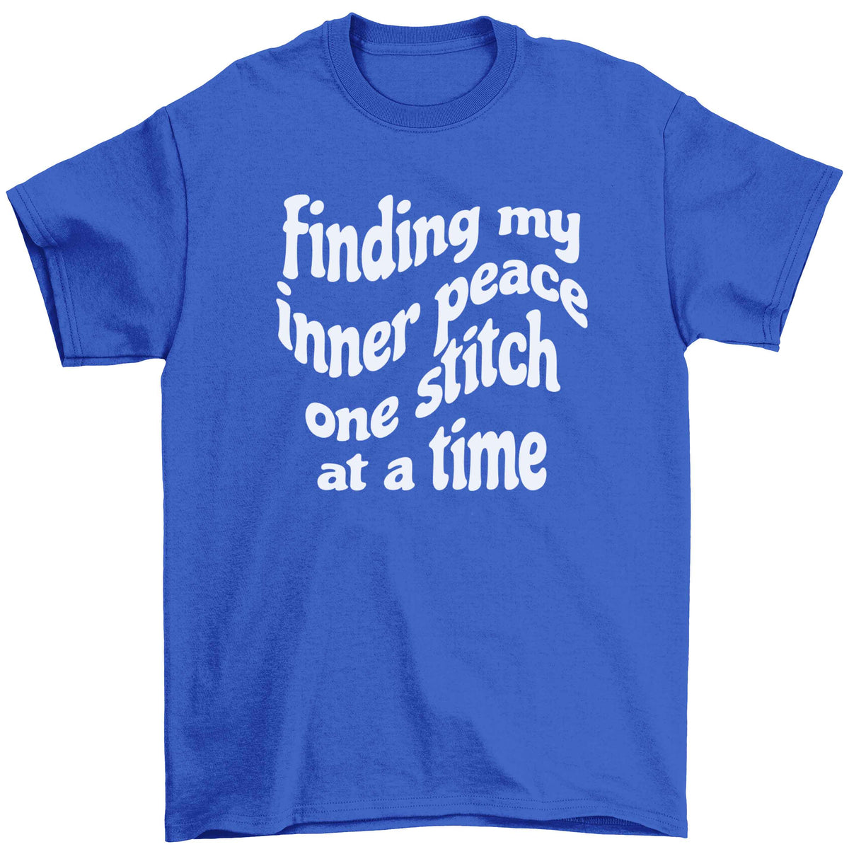 Finding My Inner Peace One Stitch at a Time Children's blue Tshirt 12-13 Years