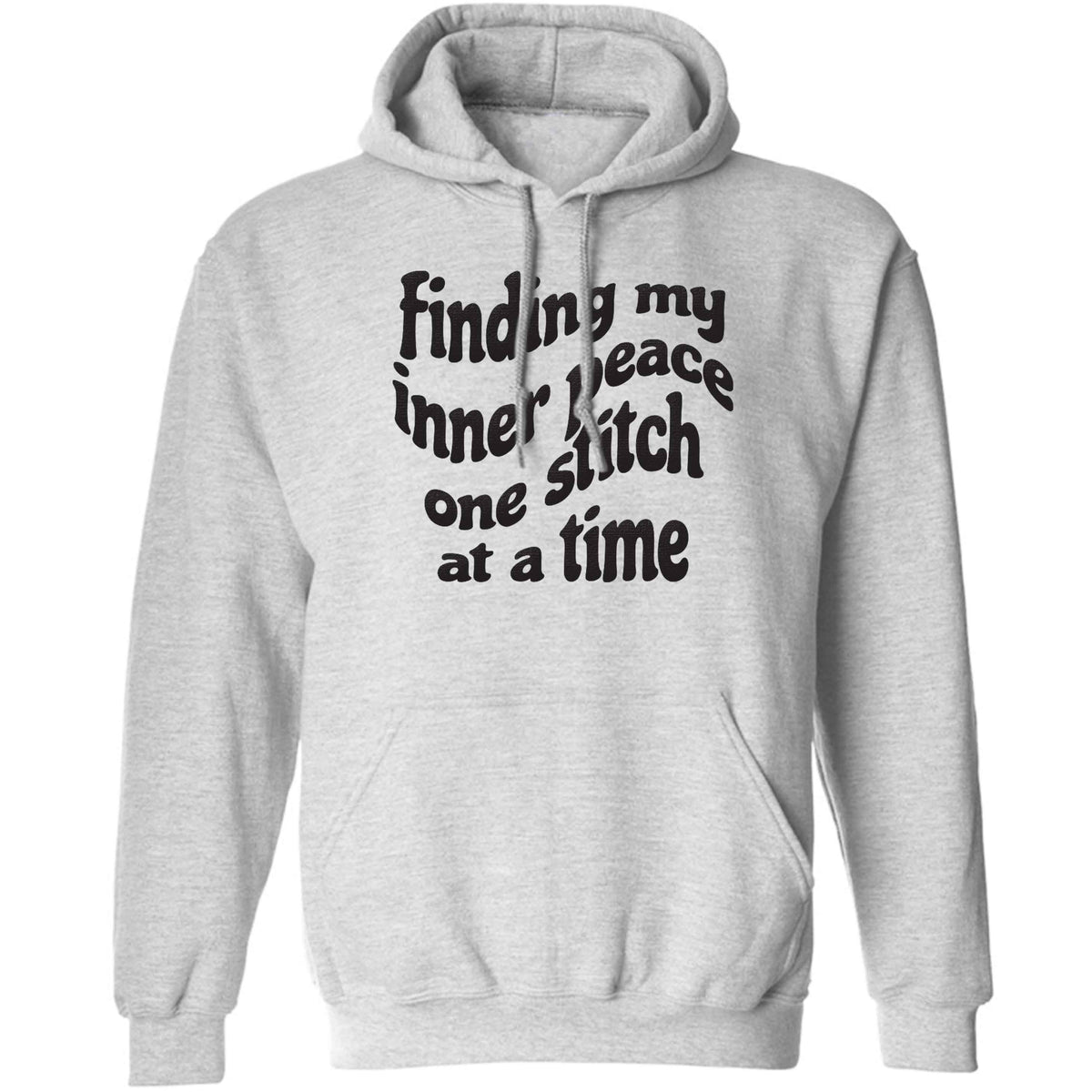 Finding My Inner Peace One Stitch at a Time adults unisex grey hoodie 2XL