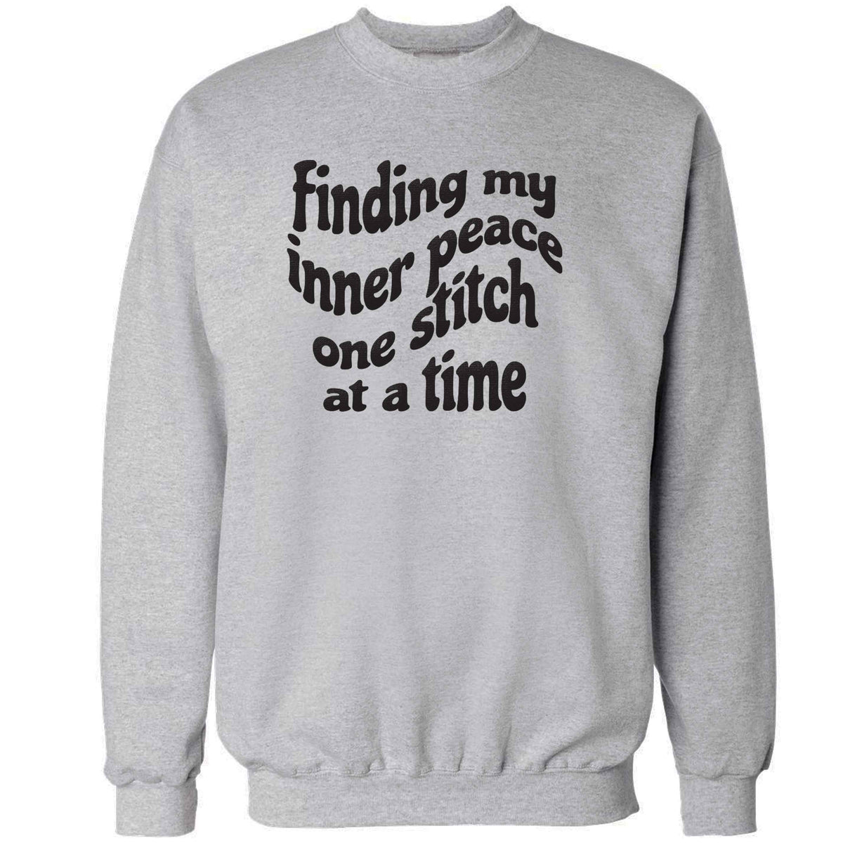 Finding My Inner Peace One Stitch at a Time adult's unisex grey sweater 2XL