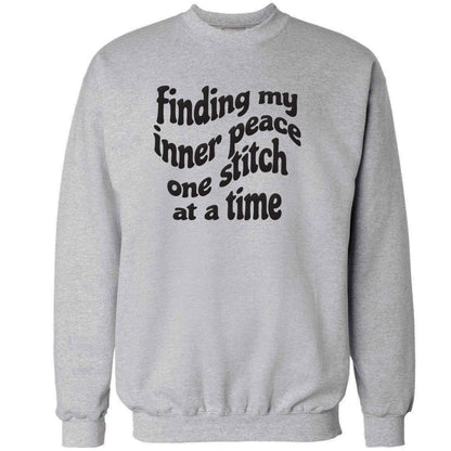 Finding My Inner Peace One Stitch at a Time adult's unisex grey sweater 2XL