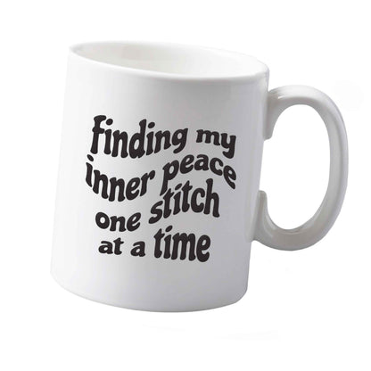 10 oz Finding My Inner Peace One Stitch at a Time ceramic mug right handed