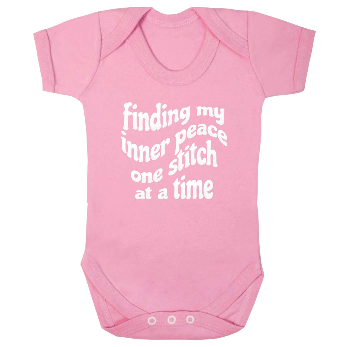 Finding My Inner Peace One Stitch at a Time baby bodysuit pale pink 18-24 months