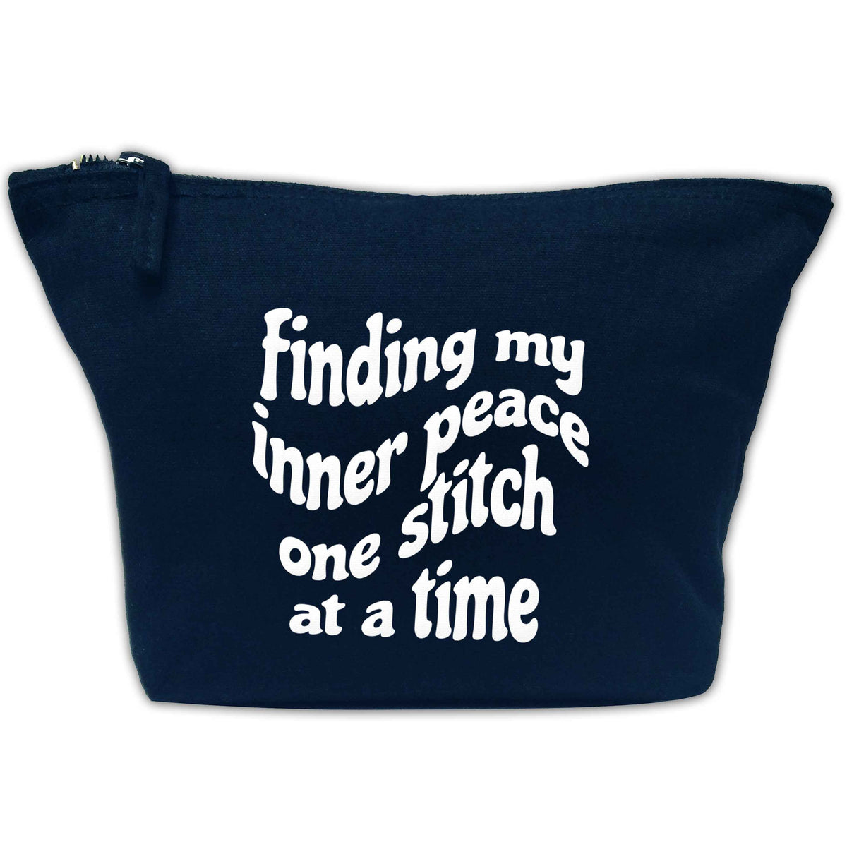 Finding My Inner Peace One Stitch at a Time makeup bag
