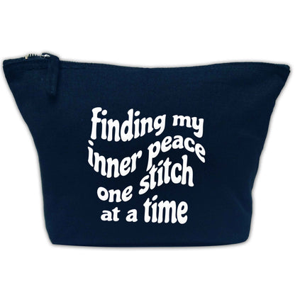 Finding My Inner Peace One Stitch at a Time makeup bag