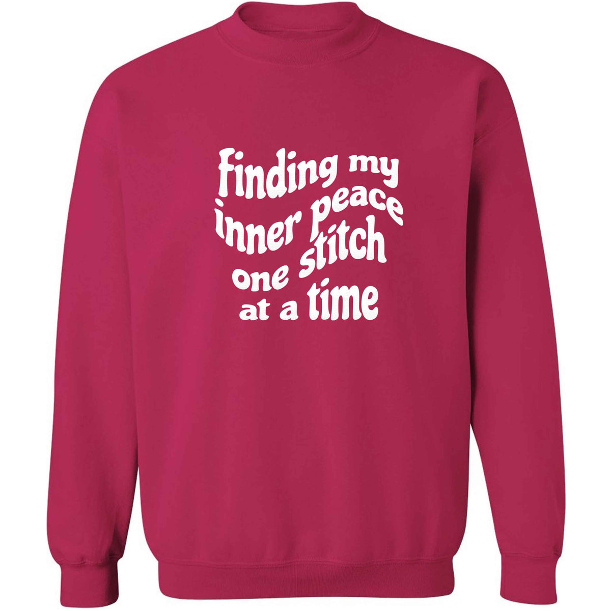 Finding My Inner Peace One Stitch at a Time adult's unisex pink sweater 2XL