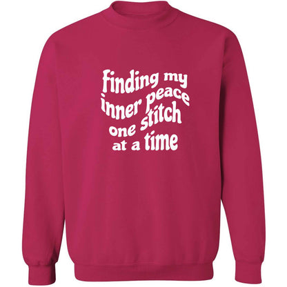 Finding My Inner Peace One Stitch at a Time adult's unisex pink sweater 2XL